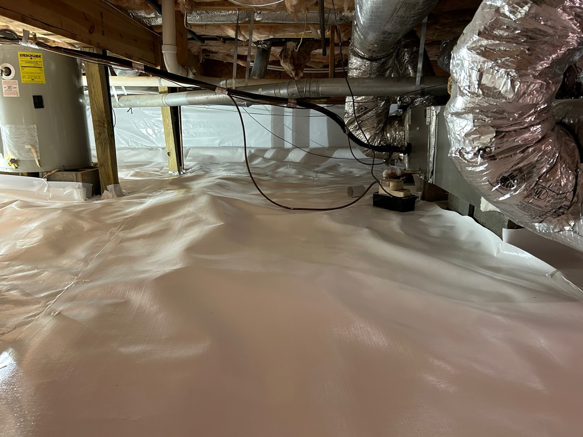 Dehumidifier and finished crawl space encapsulation system